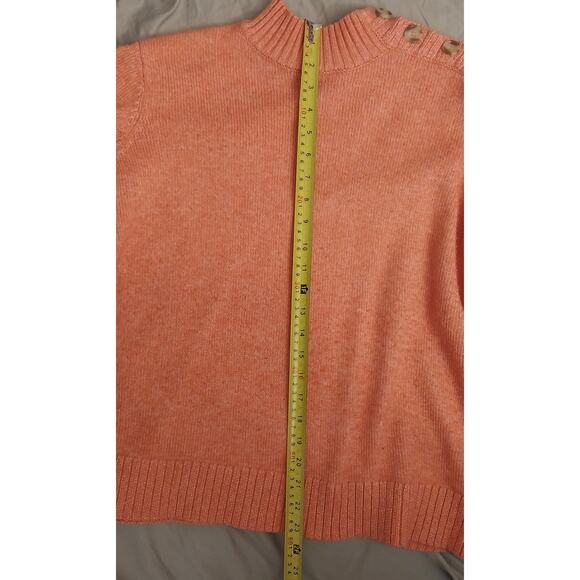 St. John’s Bay Coral Sweater XXL Button Shoulder Mock Neck Soft Knit Pullover - Picture 7 of 9